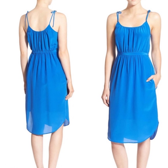 madewell tie strap midi dress